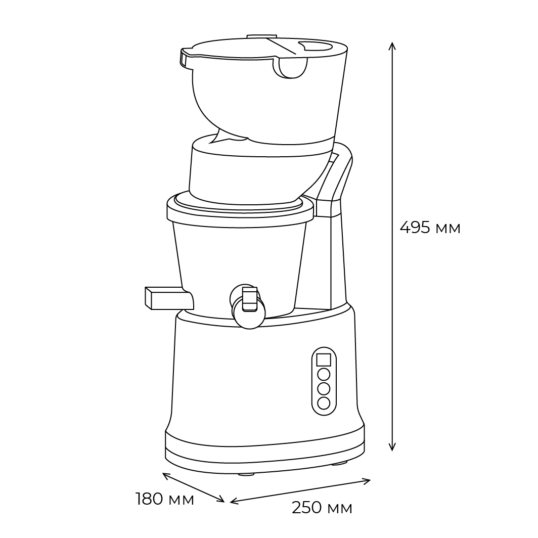 Схема Шнековая соковыжималка Wollmer J310 Extra Fresh